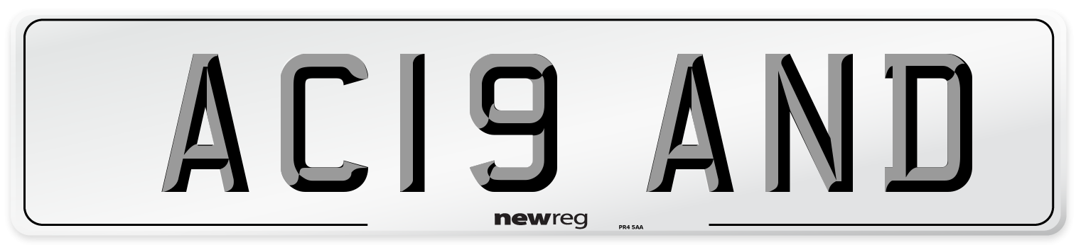 AC19 AND Number Plate from New Reg